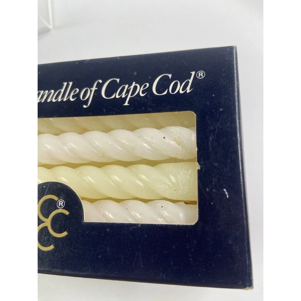 Colonial Candle Cape Cod Twist Angelabra White (3) 12ct Boxes Taper 4 1/2” Chime